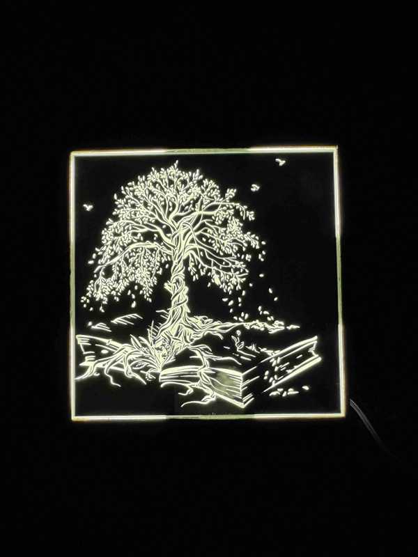 LED Licht Box 15X15 cm Mit Spiegelfliese nach Wunsch Lasergraviert